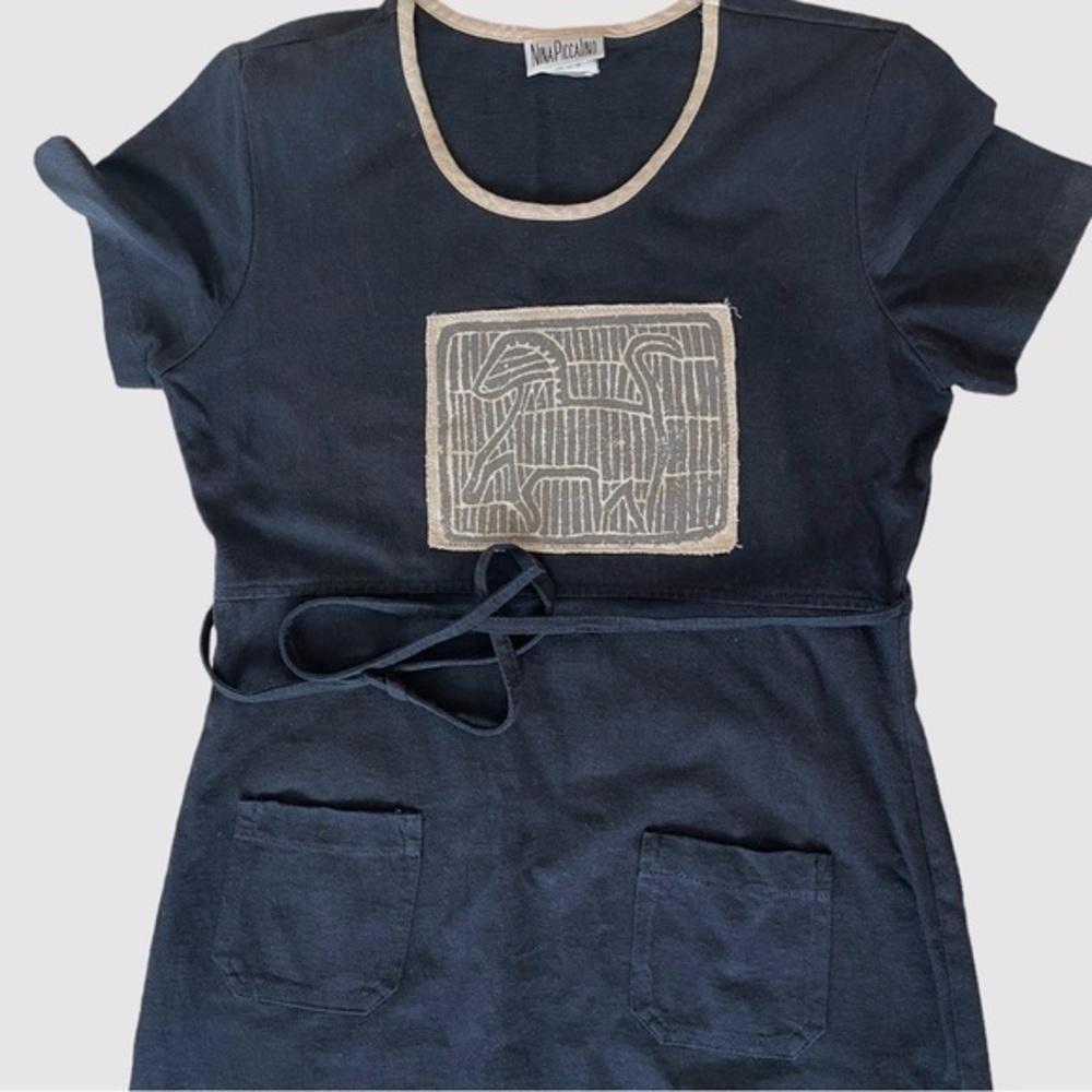 Vintage Nina Piccalino Art To Wear Maxi Dress side slits Size 6